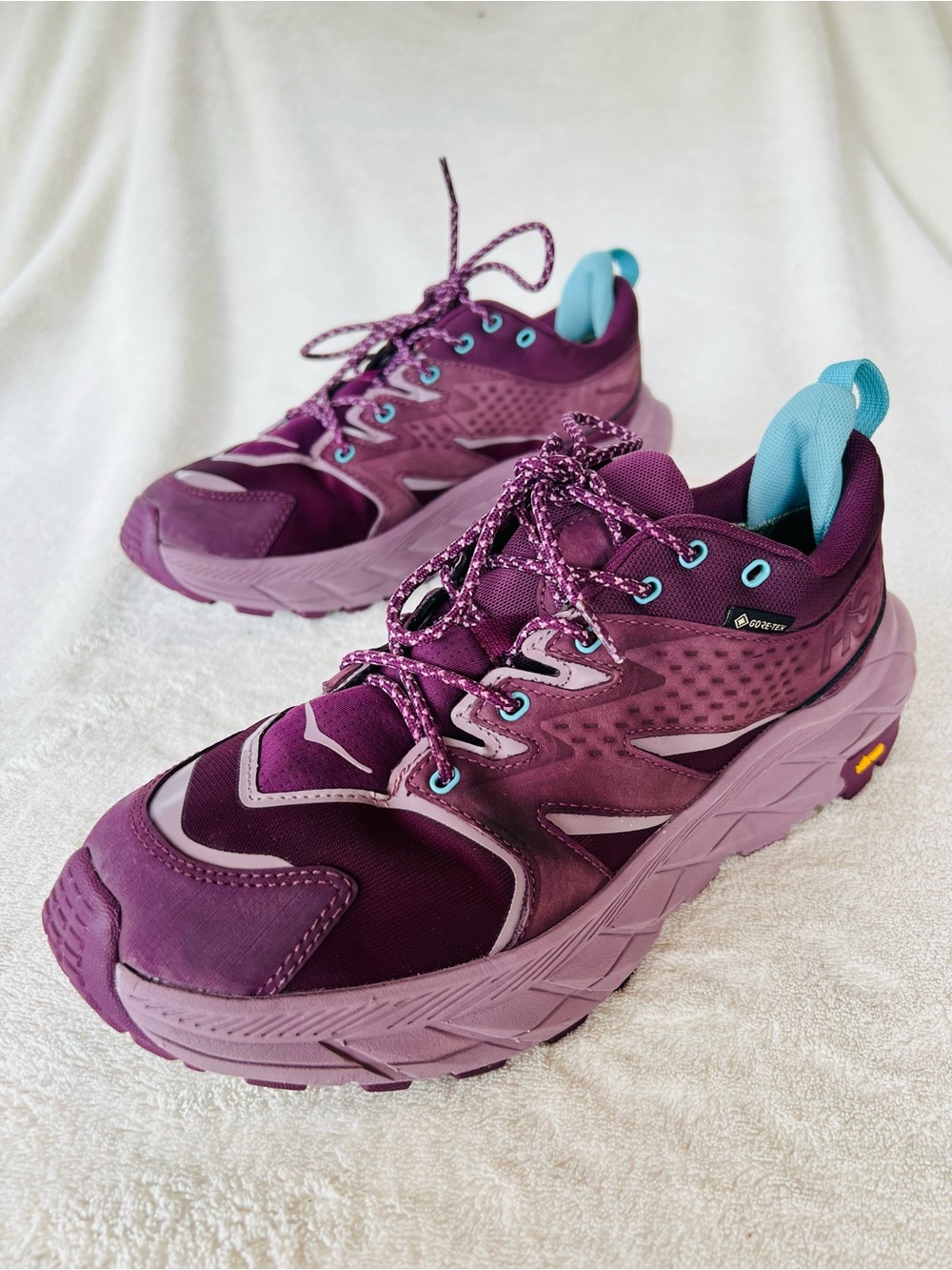 HOKA ANACAPA LOW GTX HIKING SNEAKERS GRAPE PURPLE SIZE 9 EUC